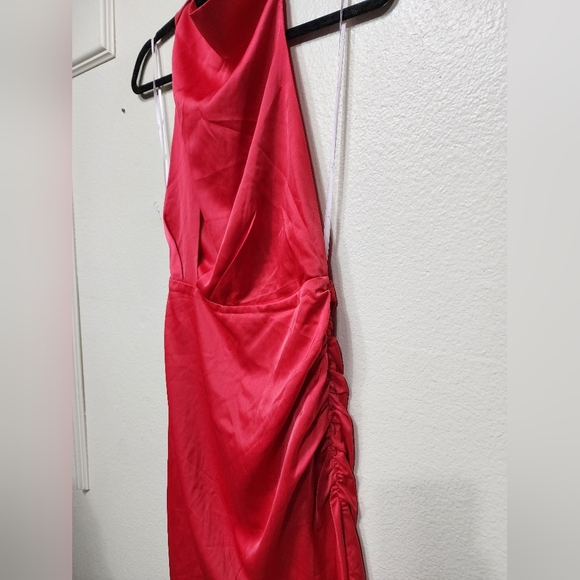 Lulus Gorgeous Season Bright Red Satin Backless Midi Dress S Wedding Party Prom - Picture 7 of 10
